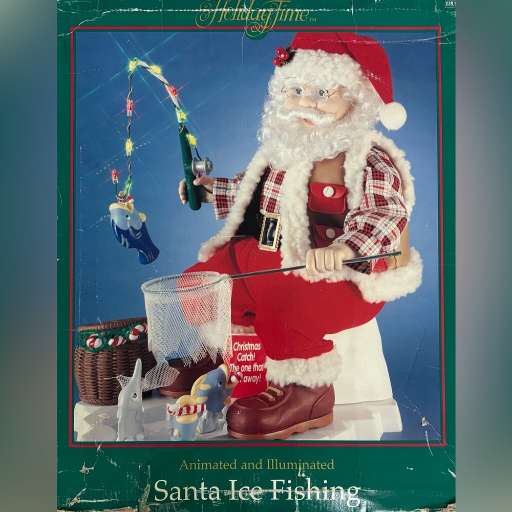 Holiday Time Santa Ice Fishing Animated Decor